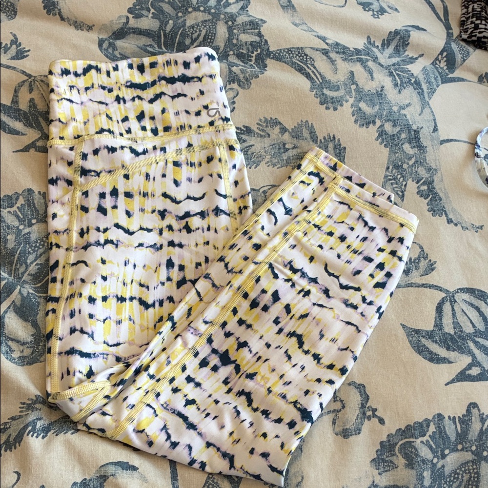GAP Kids Yellow and Black Patterned Leggings